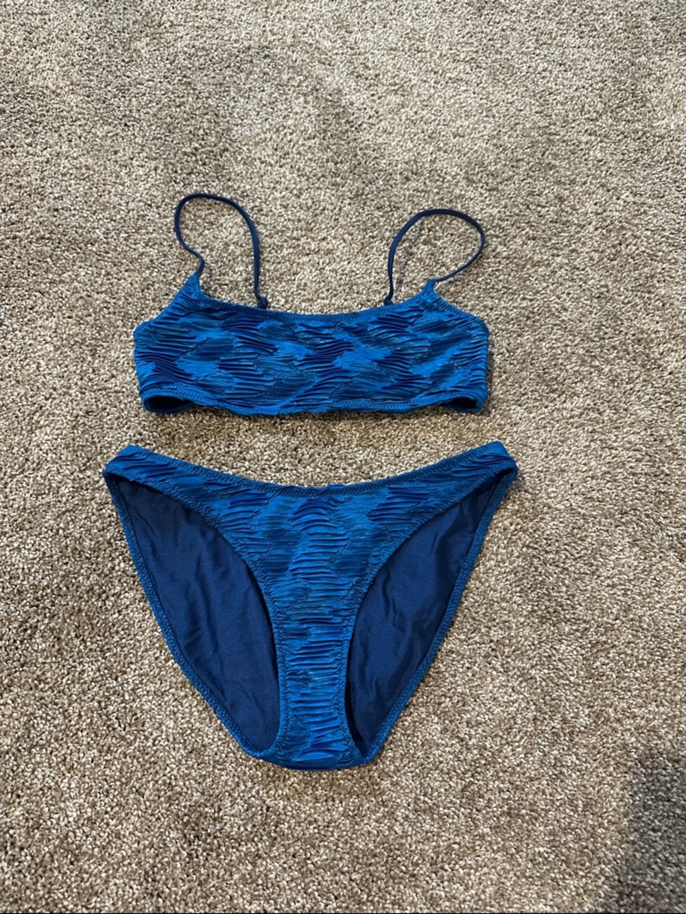 triangl swimwear Electric Blue Textured Bikini Set